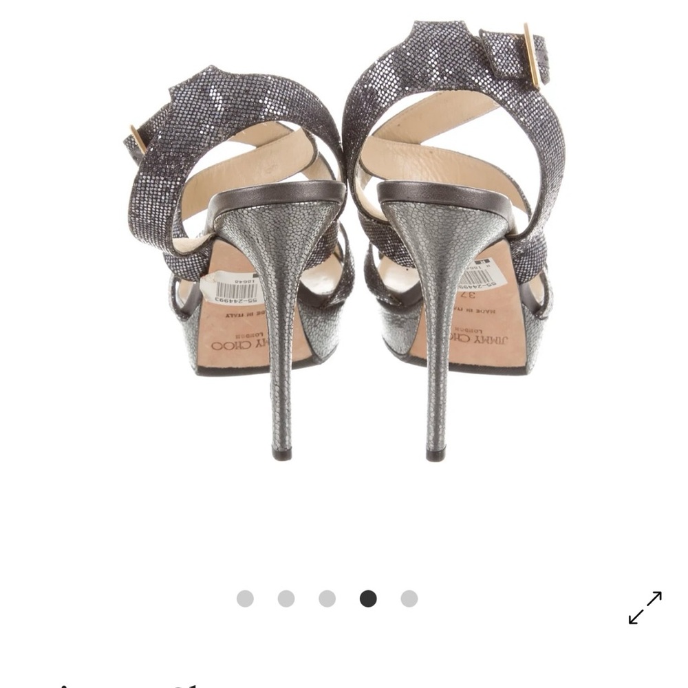 Jimmy Choo Silver Platform Sandals with Strappy Design - Picture 4 of 6
